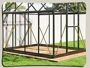 6 x 7.5 Ft Single Swing Door Polycarbonate Greenhouse - Black