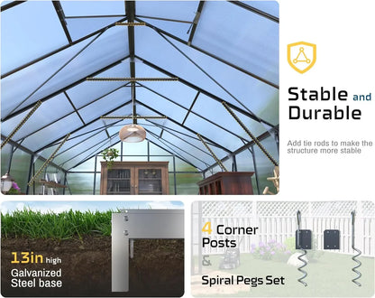 10 x 16 x 10 Ft Large Walk-in Premium Plant Greenhouse