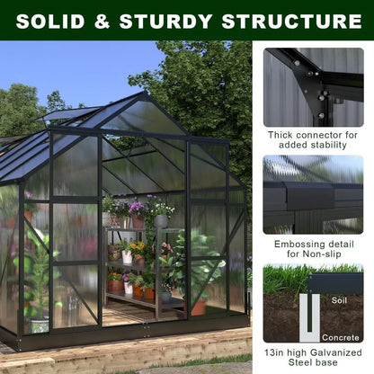 8 x 14 x 7 Ft Double Sliding Doors Large Premium Greenhouse