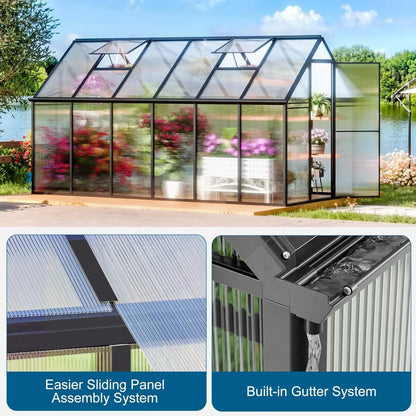 12 x 6 Ft Durable Polycarbonate Greenhouse