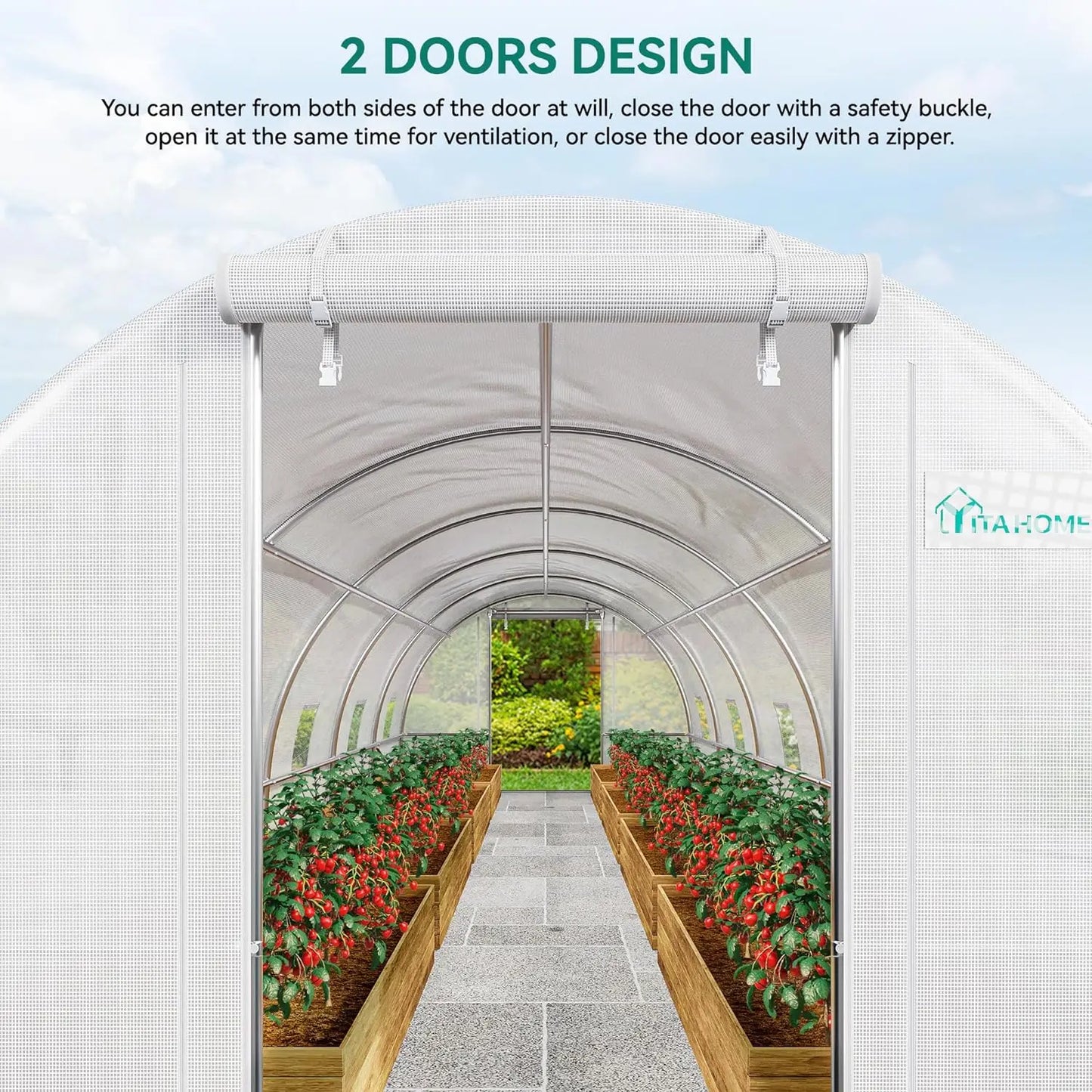 26'x10'x6.5' Tunnel Greenhouse Outdoor Gardening Upgraded