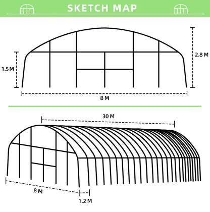 30m x 8m