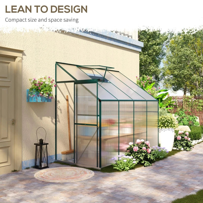 8' x 4' x 7' Lean To Polycarbonate Plant House