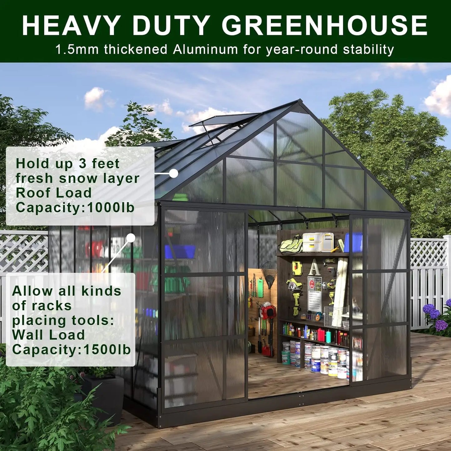 12 x 10 x 10 Ft Large Walk in Premium Plant Greenhouse