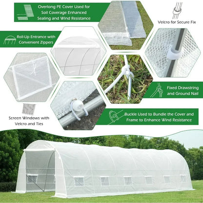 26' X 10' X 6.6' Greenhouse Large Gardening Heavy Duty Steel Frame