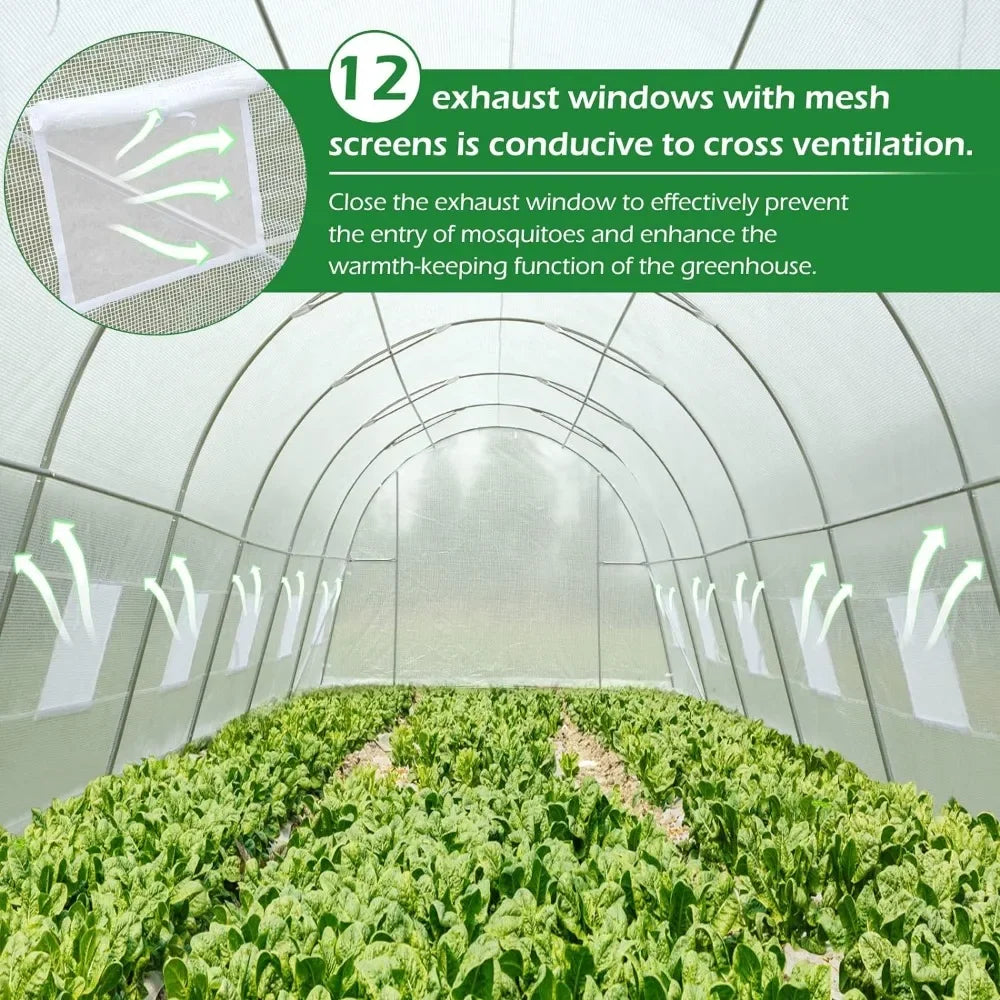 26' X 10' X 6.6' Greenhouse Large Gardening Heavy Duty Steel Frame