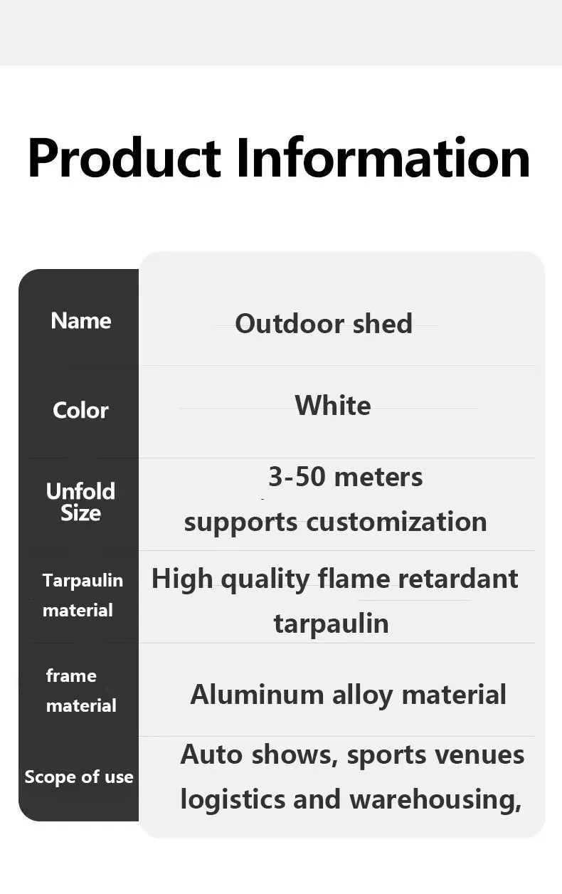 Outdoor Aluminum Alloy Industrial Greenhouse Activity Tent