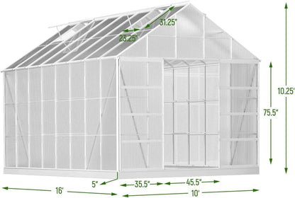 16 x 10 Ft Premium Plant Greenhouse