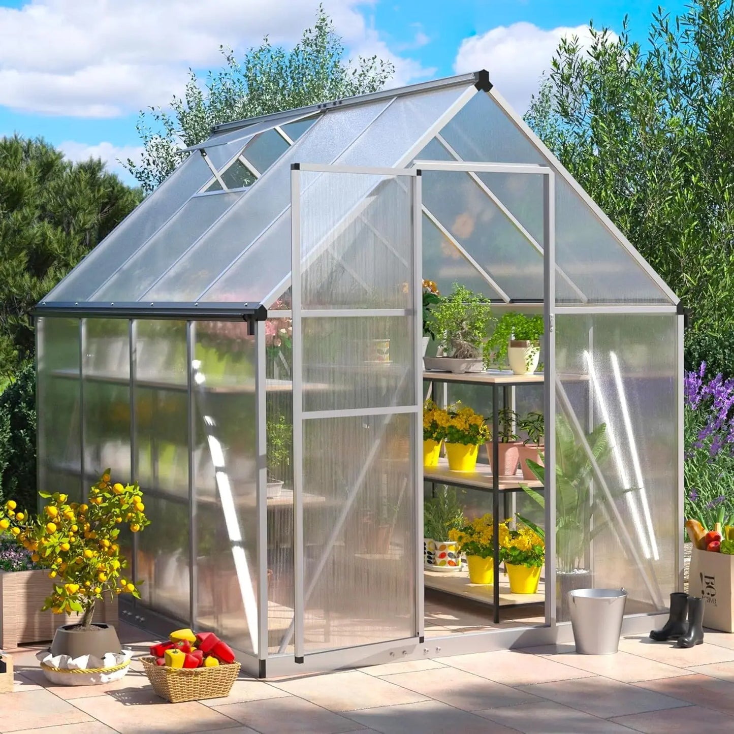 6x8 - 8x10 Updated Frame Structure Greenhouse