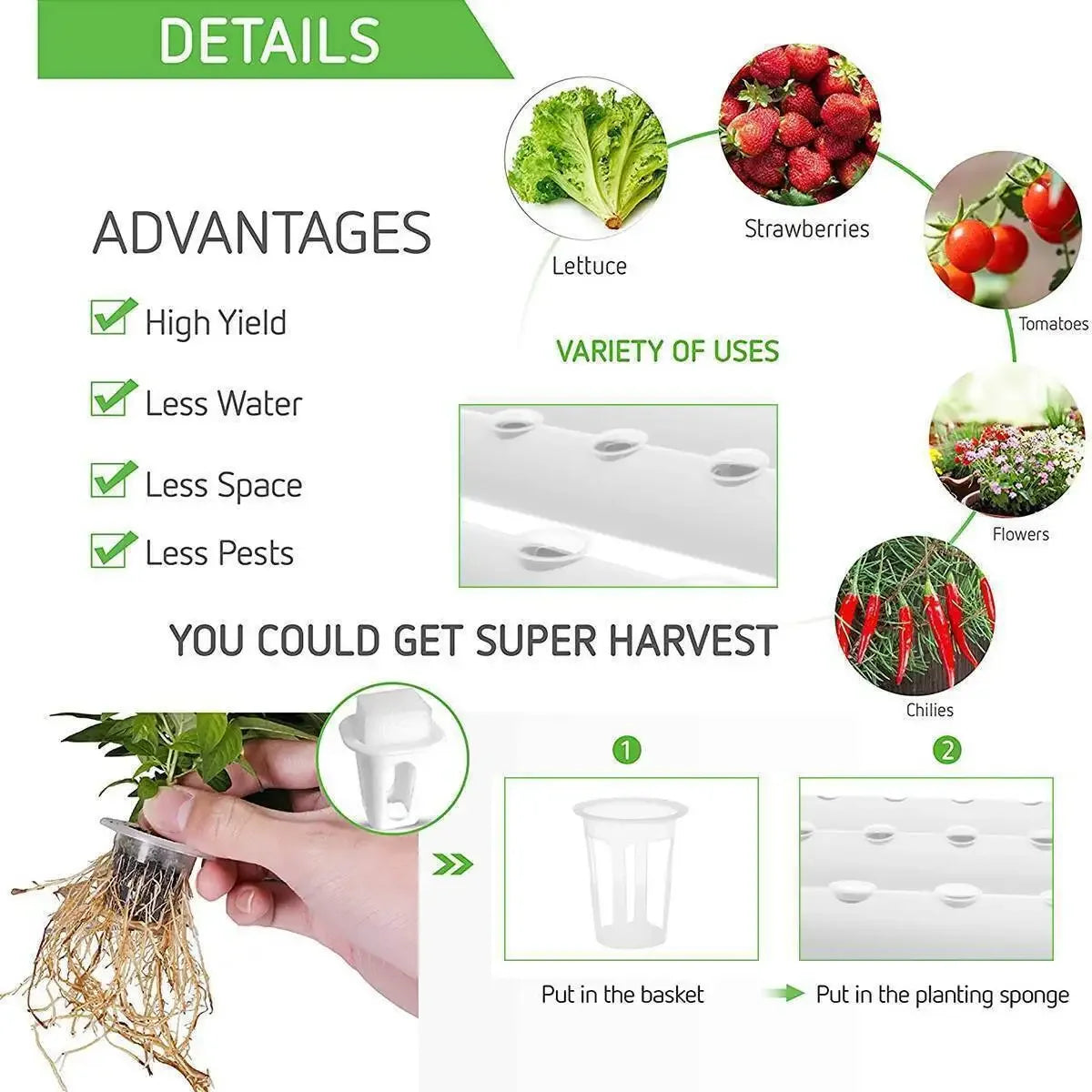 3 Layer 108 Sites Hydroponics System Growing Kits