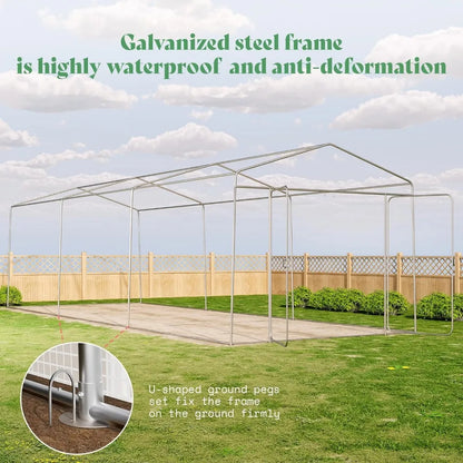 30x10x8.5 Ft Large Greenhouse with 6 Large Windows & Upgraded Swing Door