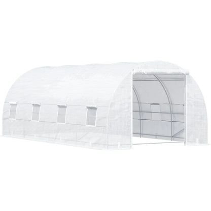 20' X 10' X 7' Walk-in Tunnel Greenhouse with Zippered Door & 8 Mesh Windows