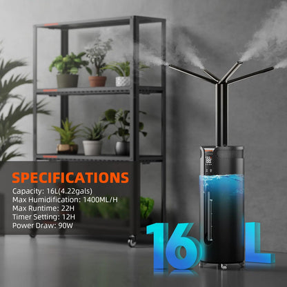 16L Cool Mist Humidifier for Plants